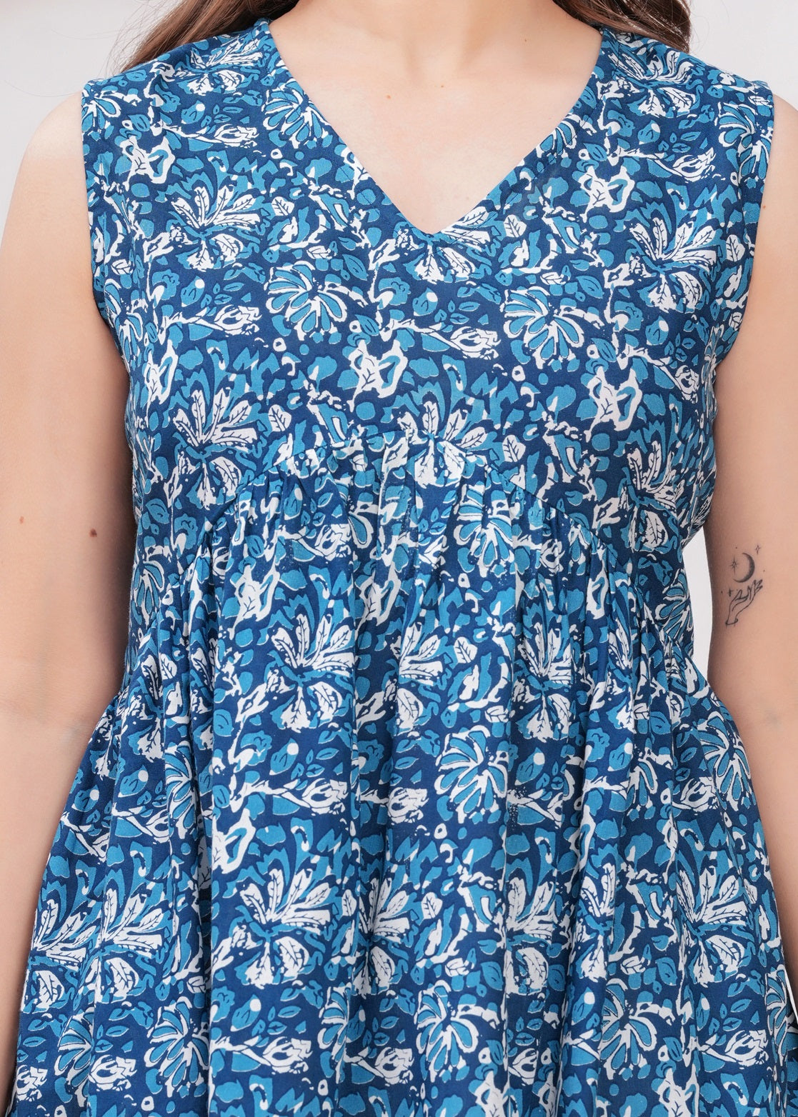 Royal Blue cut sleeves peplum top