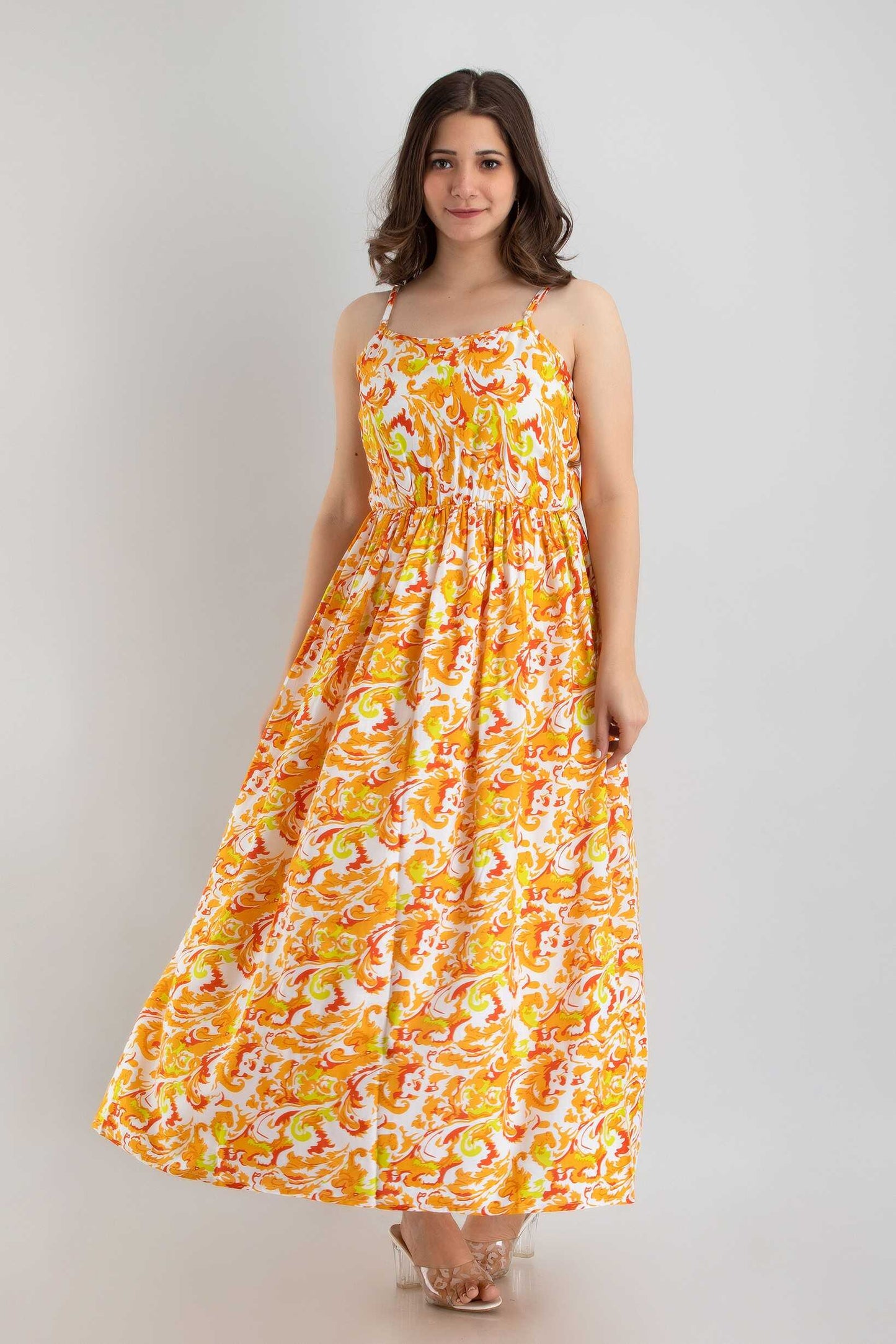 Rayon Floral Print Dress #D2