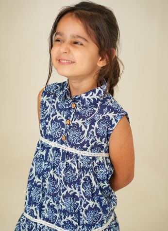 Floral Dress for Kids Pure Cotton | Comfortable & Soft Fabric Dress | Beautiful Floral Print Dress for Girls