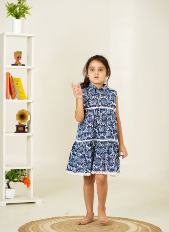 Floral Dress for Kids Pure Cotton | Comfortable & Soft Fabric Dress | Beautiful Floral Print Dress for Girls