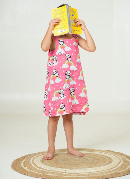 Pink Night Dress for Kids | Girls Nigh Wear for Kids | Cotton Night Dress