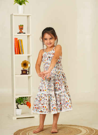 Floral Print Kids Dress Pure Cotton | Kids Dress for Girls | Beautiful Dress for Kids