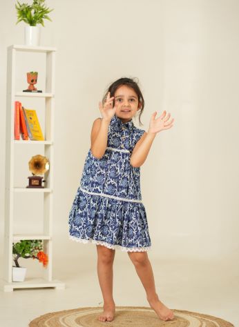 Floral Dress for Kids Pure Cotton | Comfortable & Soft Fabric Dress | Beautiful Floral Print Dress for Girls