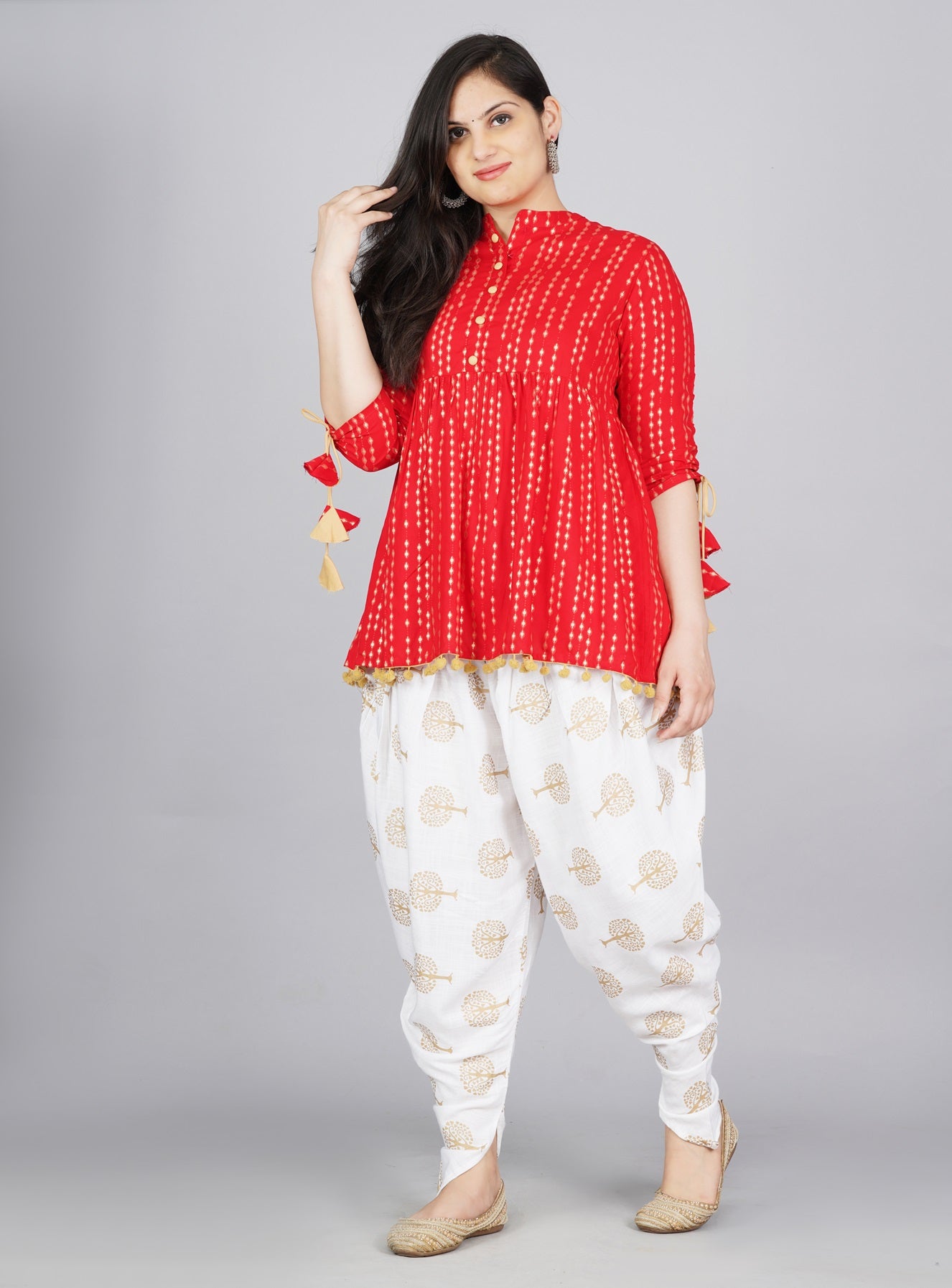 Cotton Ethnic Printed Kurta and Dhoti Pant Set #01