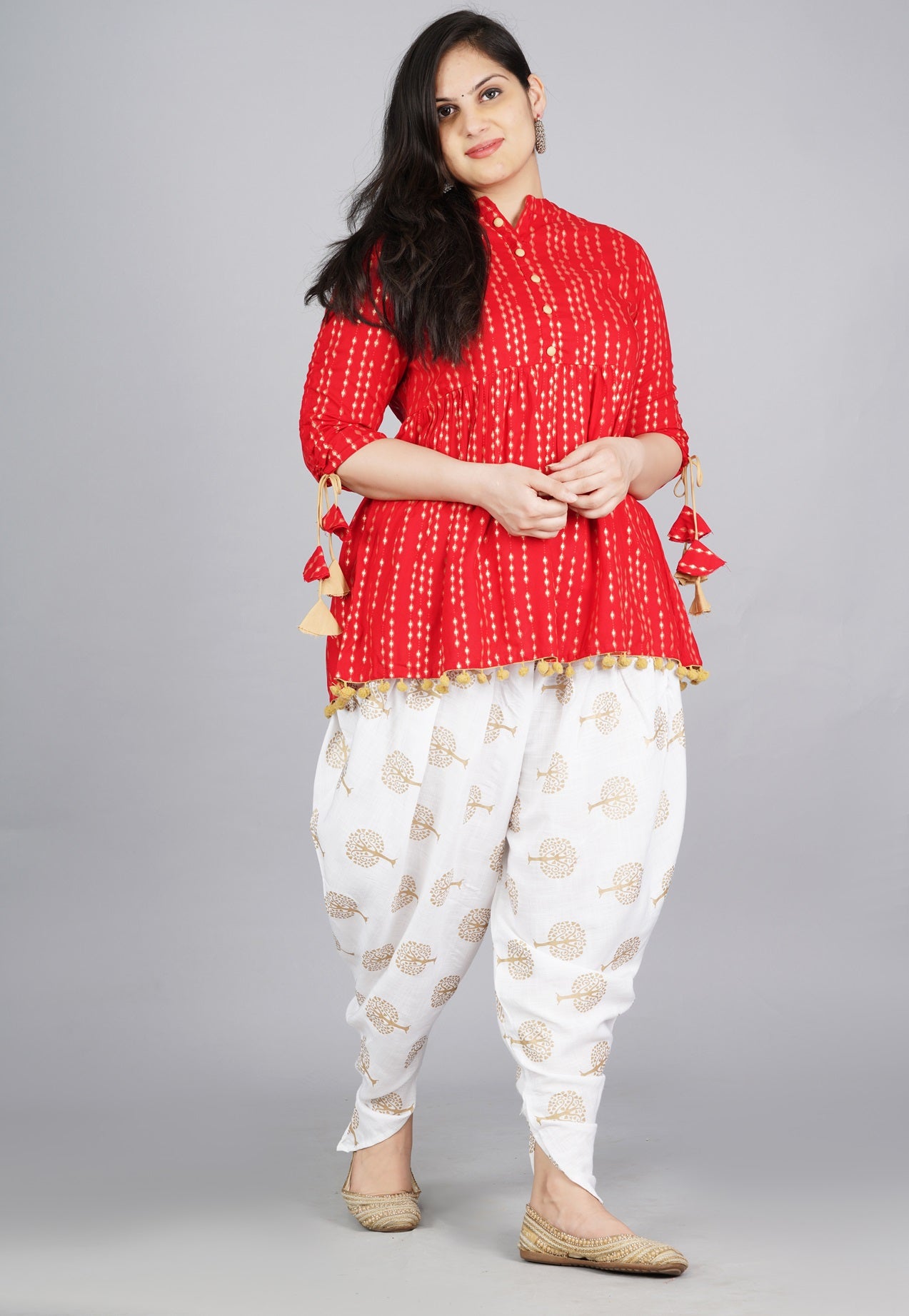 Cotton Ethnic Printed Kurta and Dhoti Pant Set #01