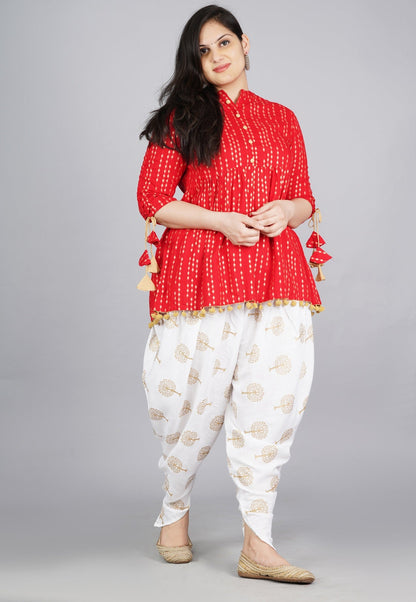 Cotton Ethnic Printed Kurta and Dhoti Pant Set #02