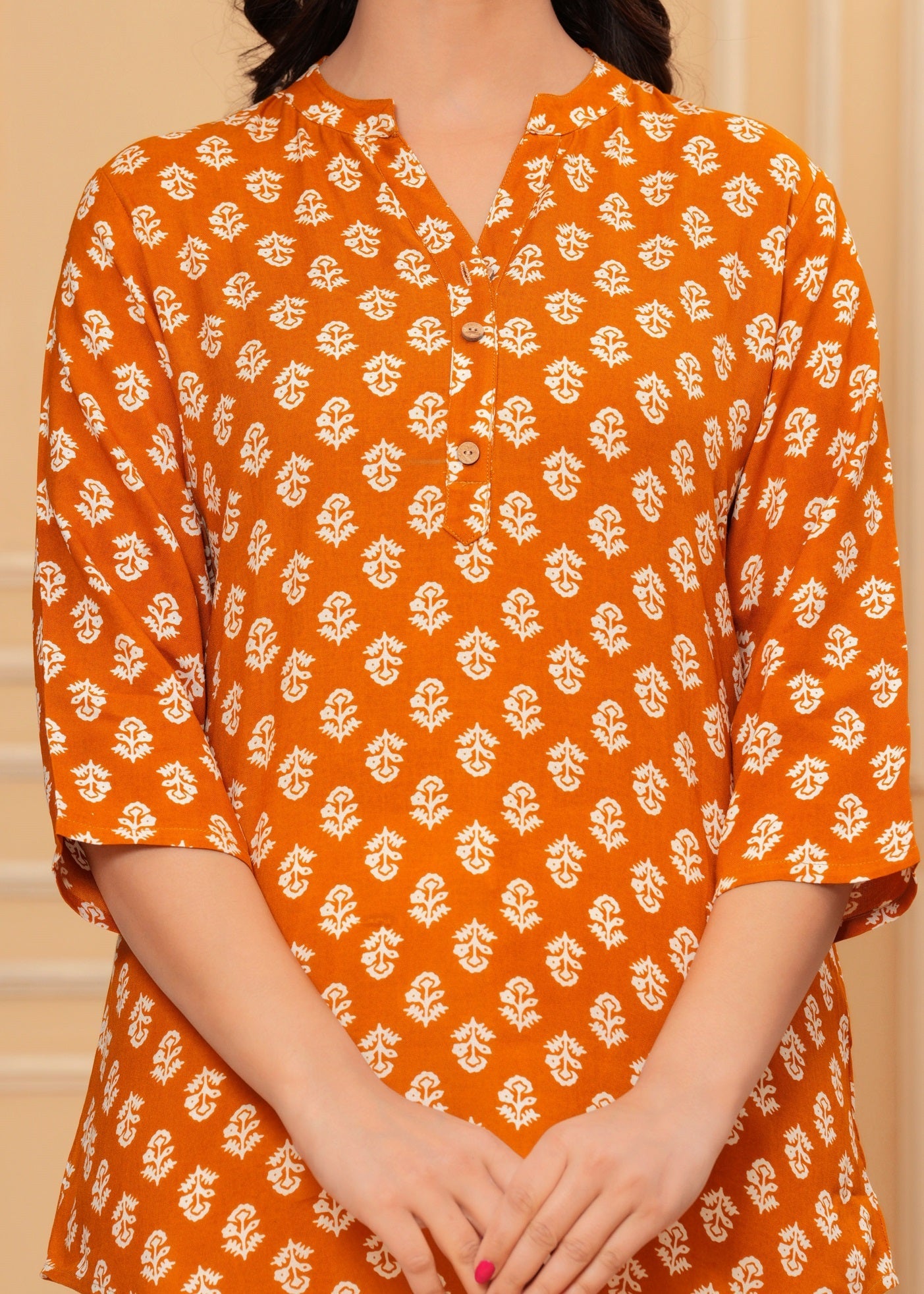 Orange Straight Tunic Top