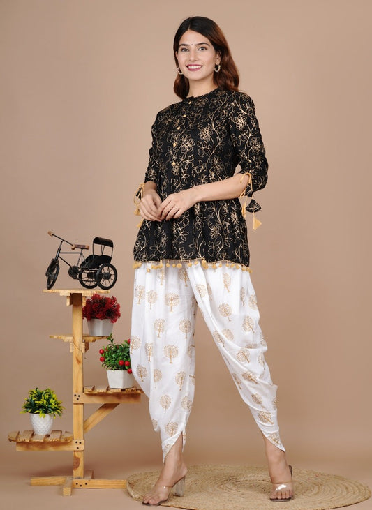 Cotton Ethnic Kurta and Dhoti Pant Set #01