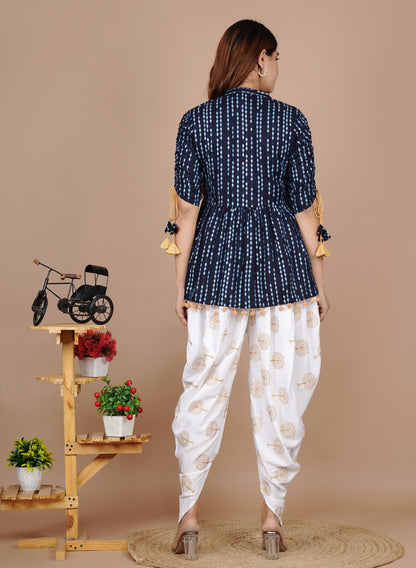 Cotton Ethnic Printed Kurta and Dhoti Pant Set #01