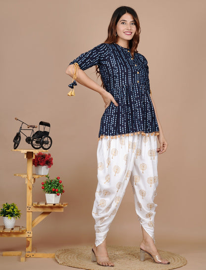 Cotton Ethnic Printed Kurta and Dhoti Pant Set #02