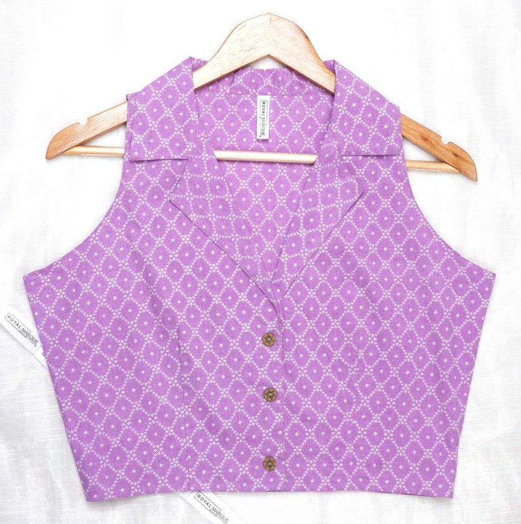 Purple blouson top