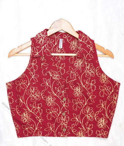 Maroon Blouson Top