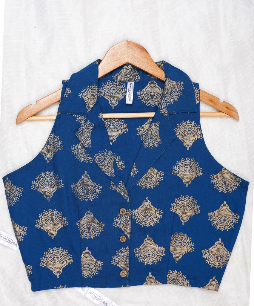 Prussian Blue blouson top