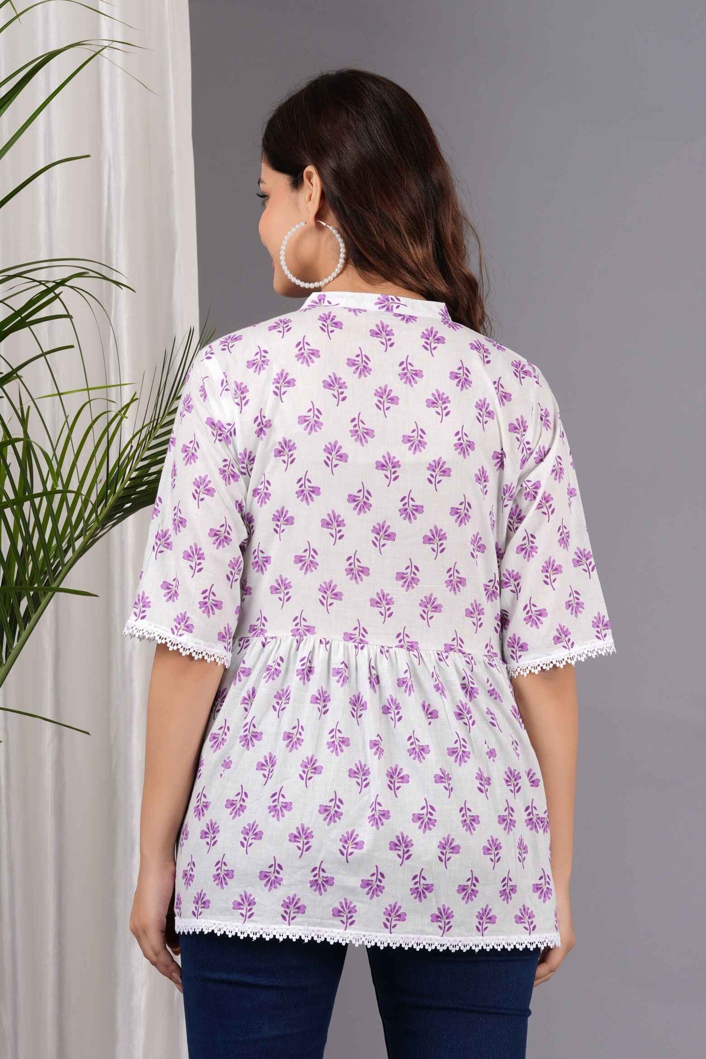 Pure Cotton Printed Peplum Top #PT31