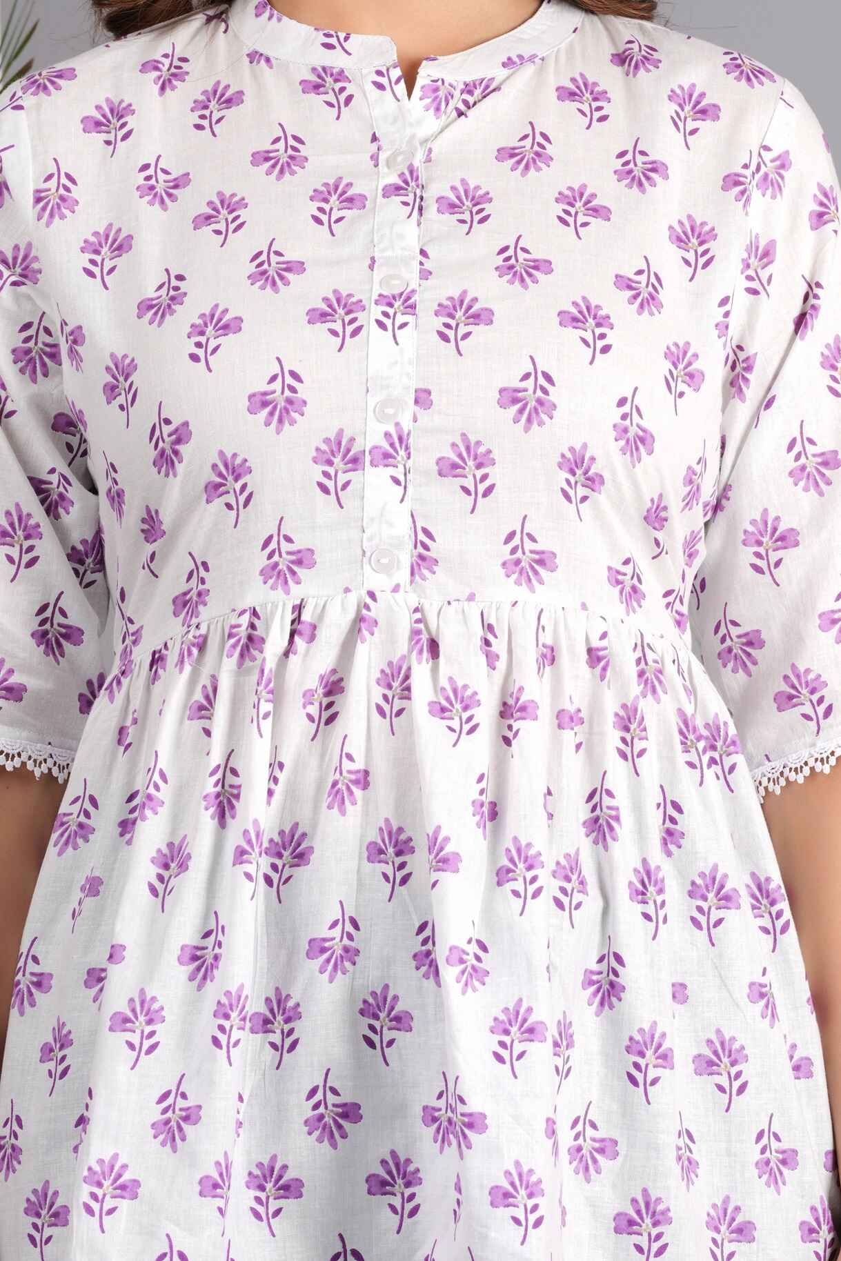 Pure Cotton Printed Peplum Top #PT31