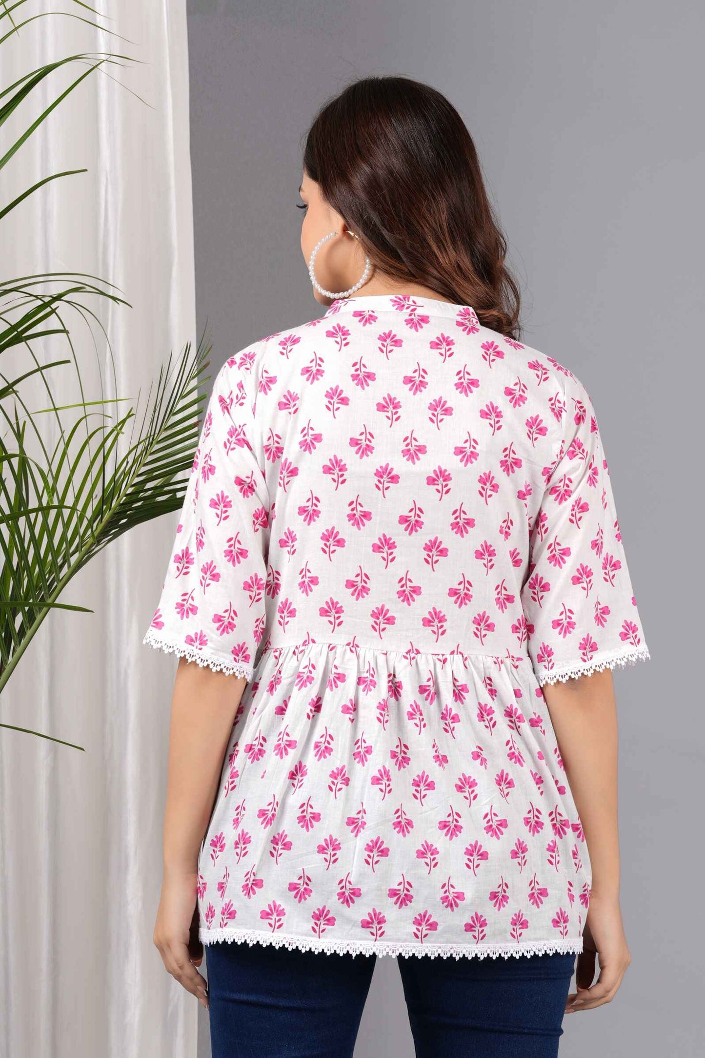 Pure Cotton Printed Peplum Top #PT31