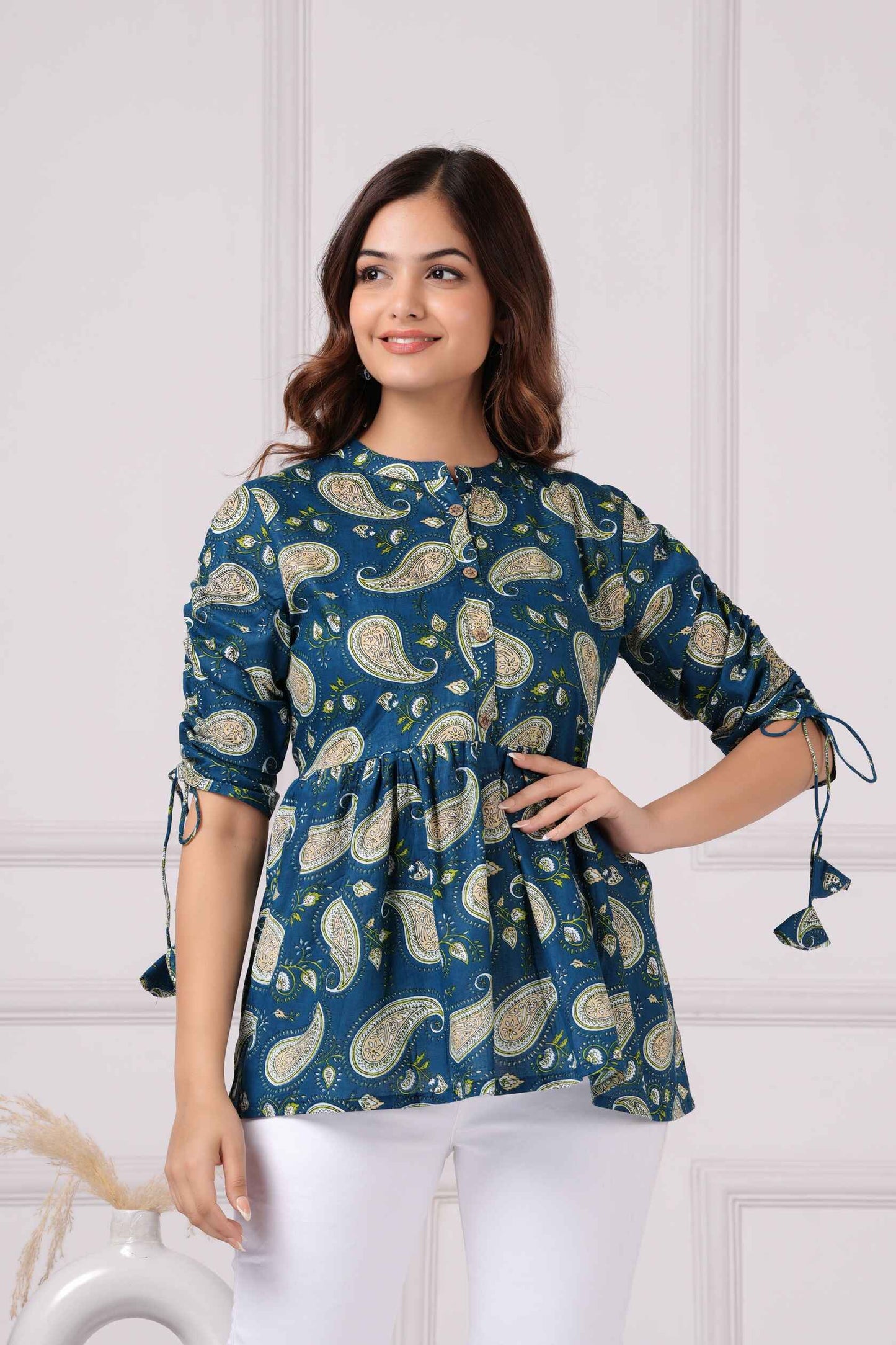 Pure Cotton Printed Peplum Top #PT41