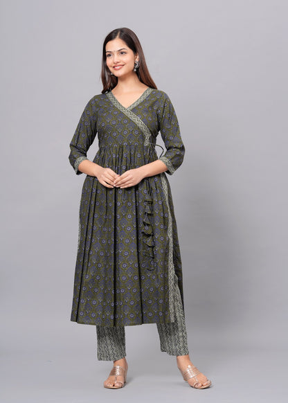 Dove Grey Cotton Ethnic Set