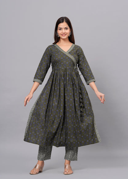 Dove Grey Cotton Ethnic Set