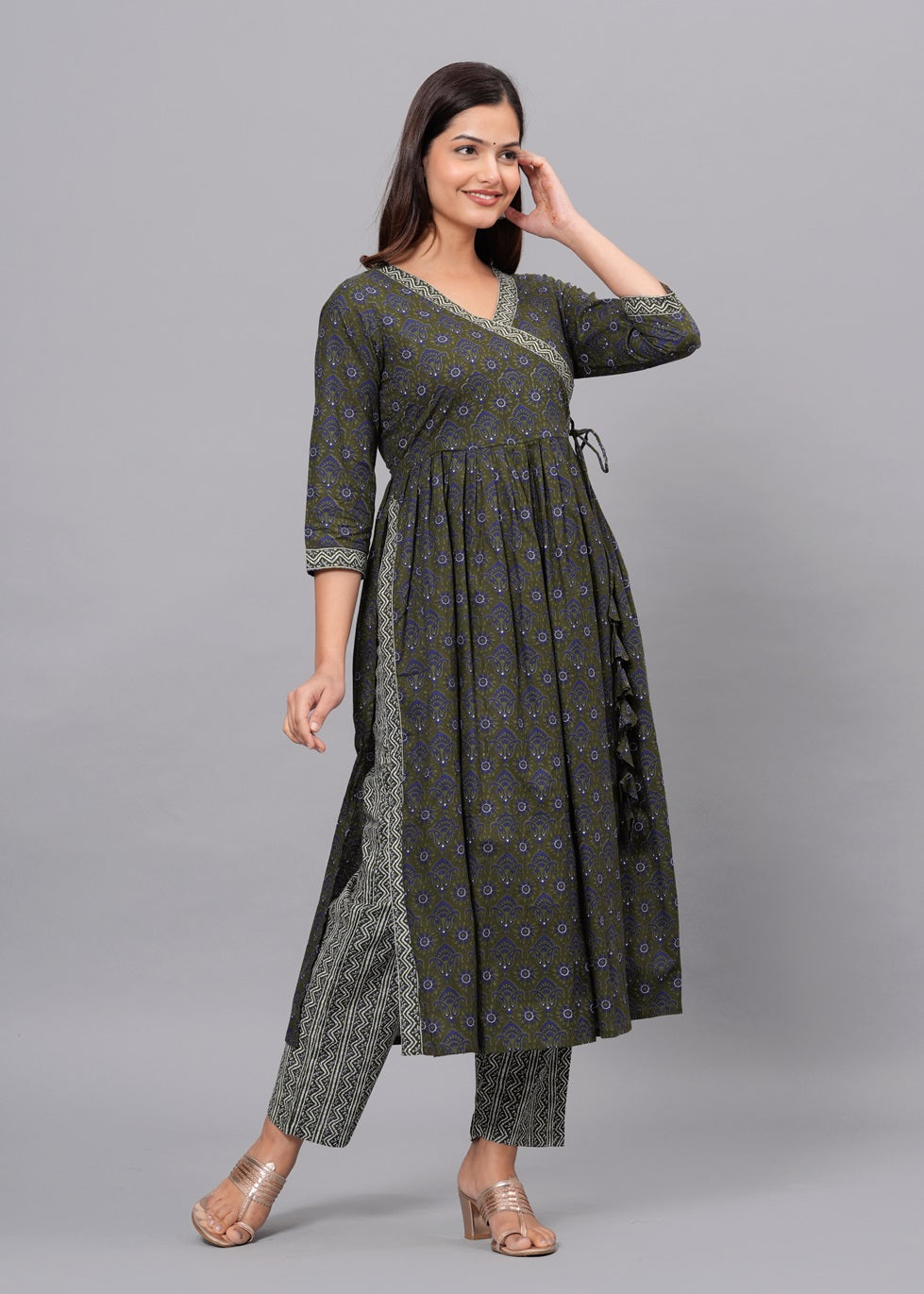 Dove Grey Cotton Ethnic Set