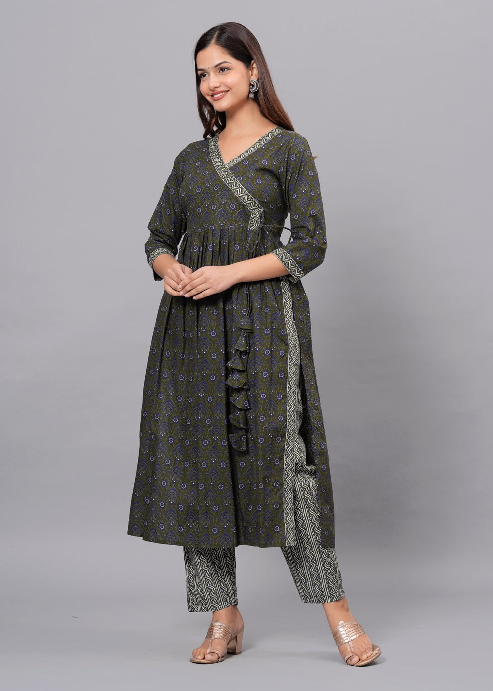 Dove Grey Cotton Ethnic Set