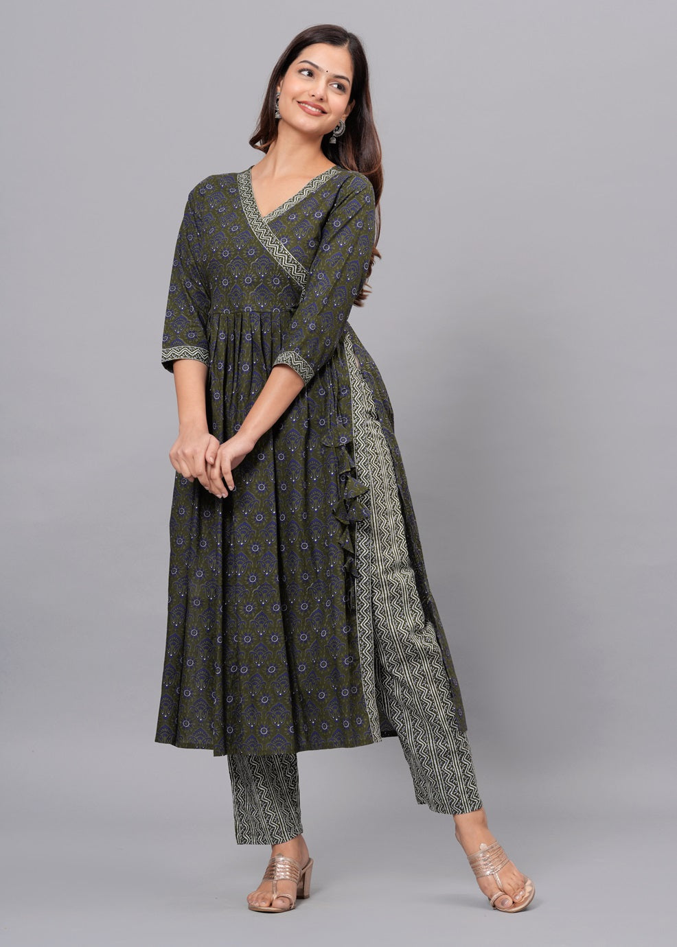 Dove Grey Cotton Ethnic Set