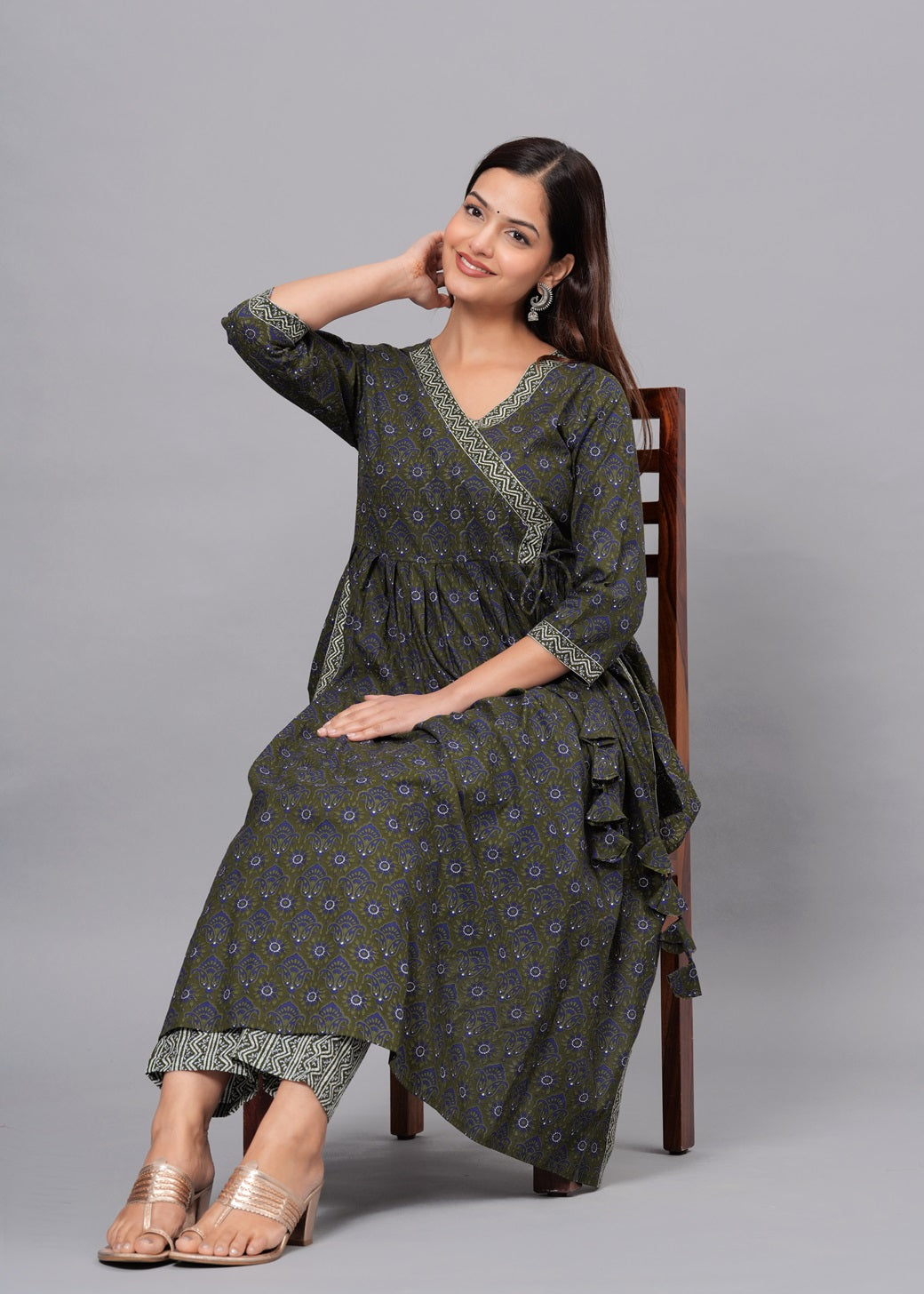 Dove Grey Cotton Ethnic Set