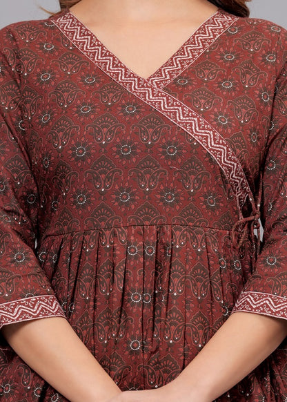 Maroon Cotton Ethnic Set