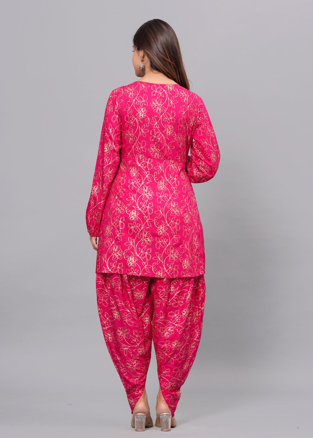 Pink Kurta Dhoti Pant Set