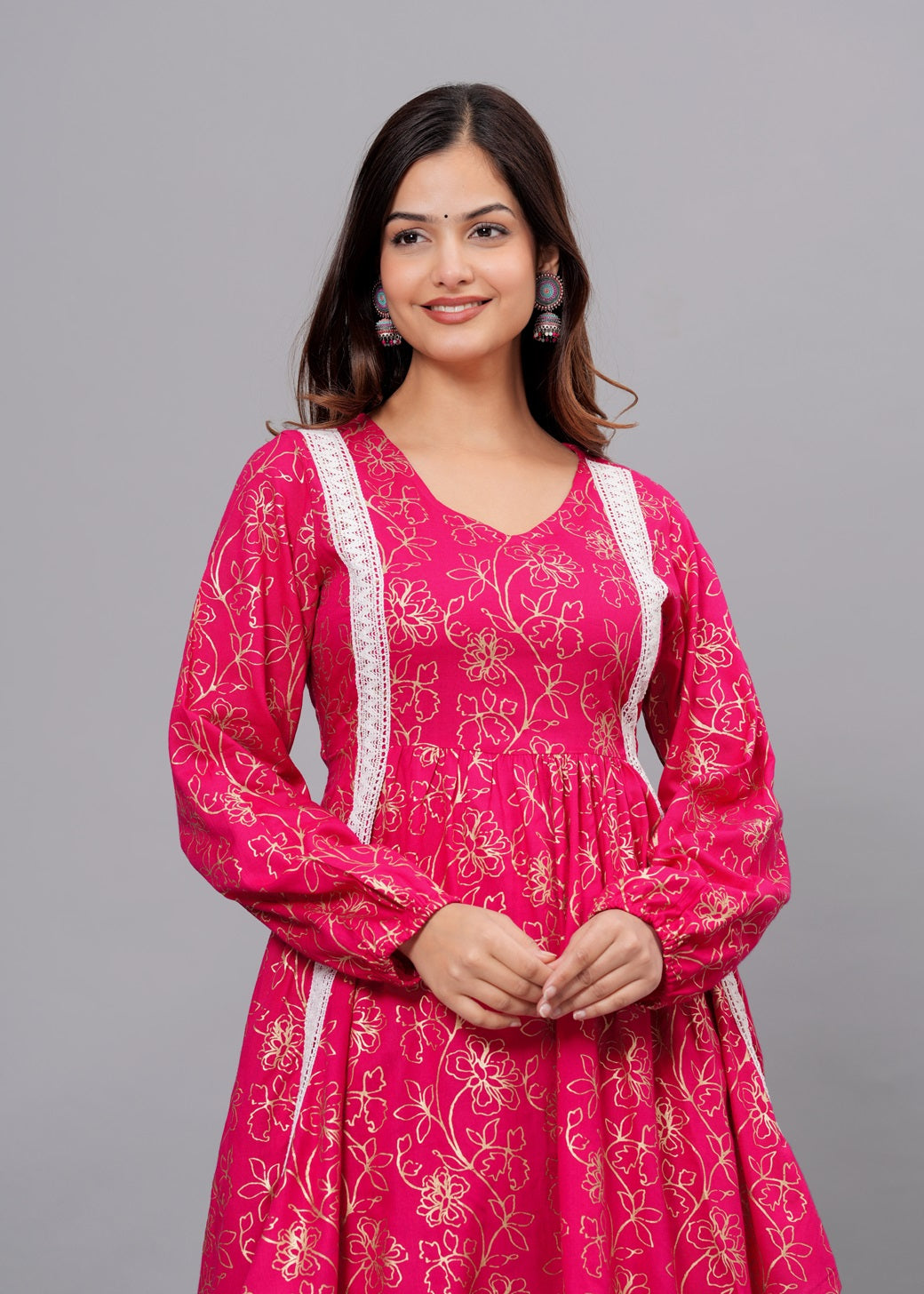 Pink Kurta Dhoti Pant Set