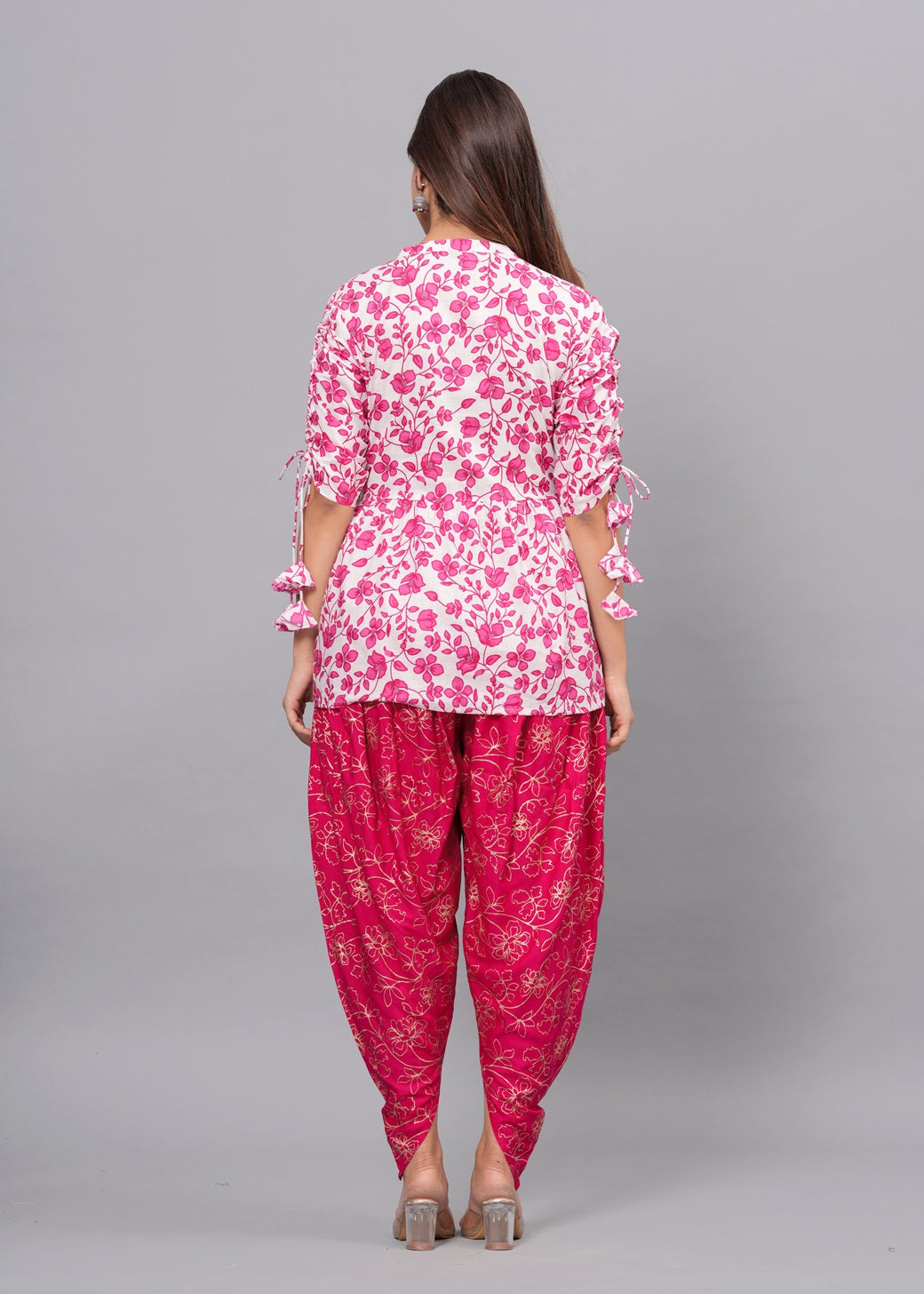 Pink Kurta Dhoti Pant Set