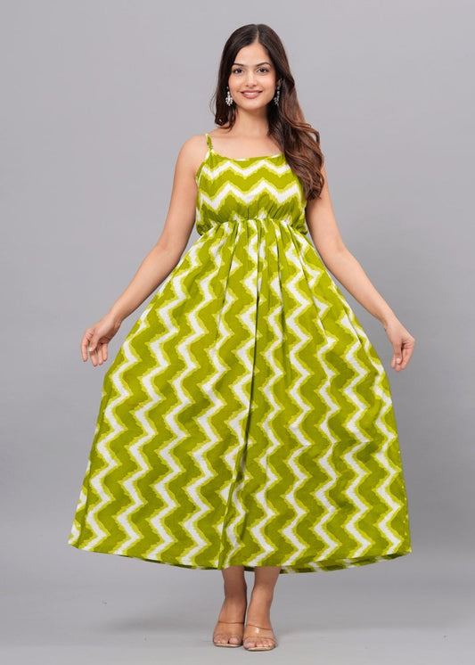 Palomar Green Printed Dress